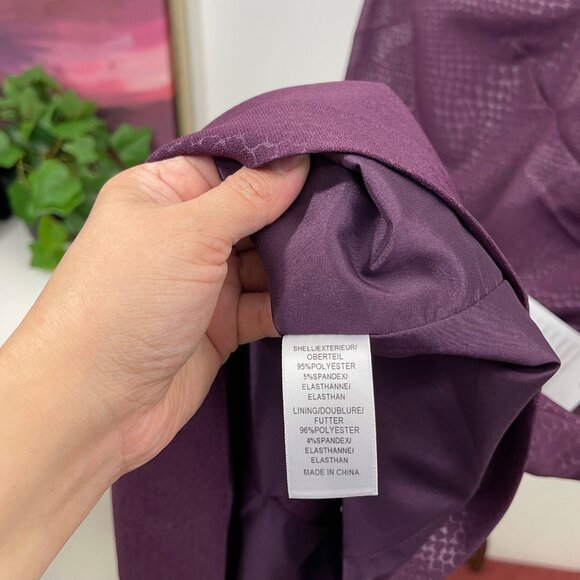 Adrianna Papell Purple V-Neck Ruched Sheath Dress Size 10 - Picture 7 of 11